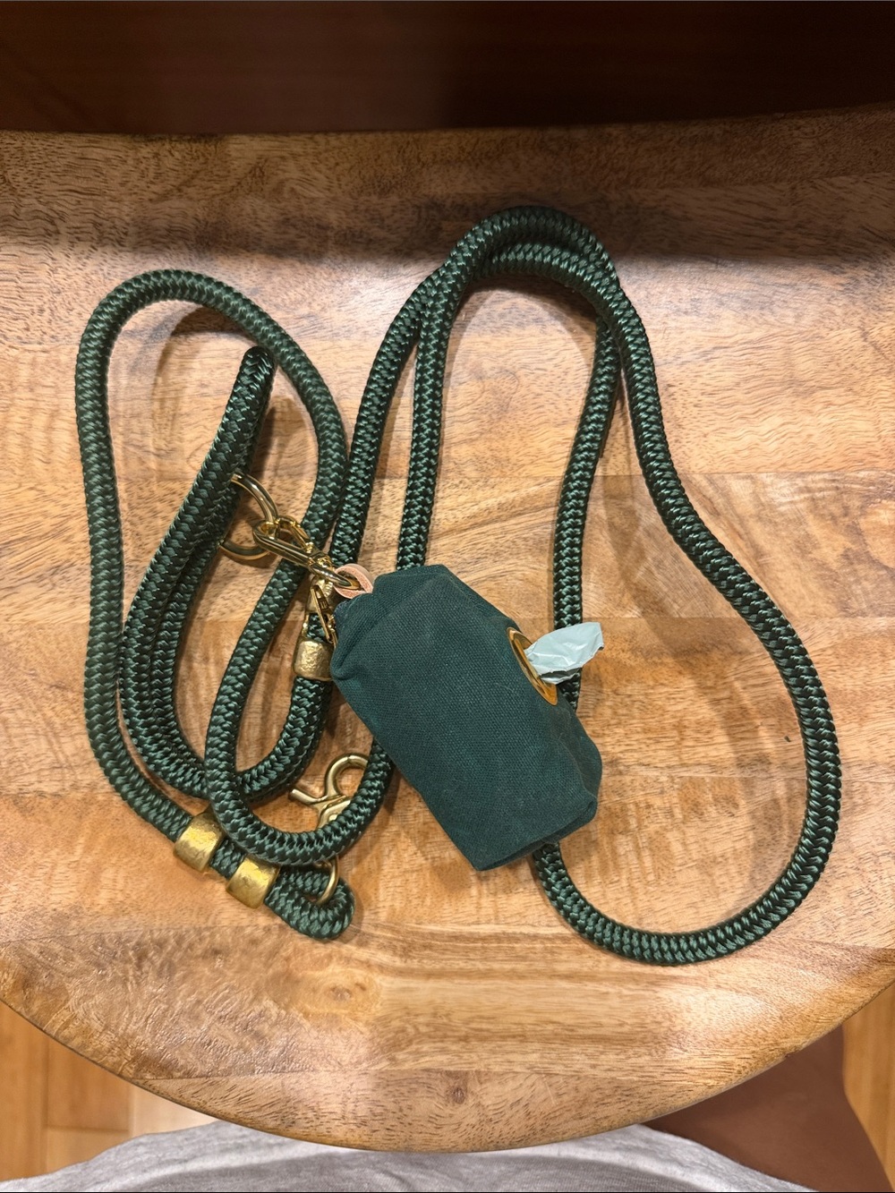 The Foggy Dog Evergreen Marine Rope Dog Leash with poop bag